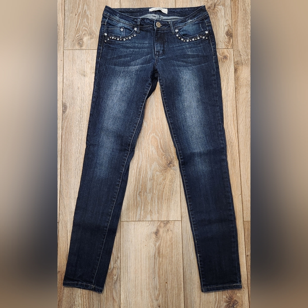 OST JEAN PREMIUM DENIM EMBELLISHED STUDDED BLUE JEANS JUNIOR SIZE 9